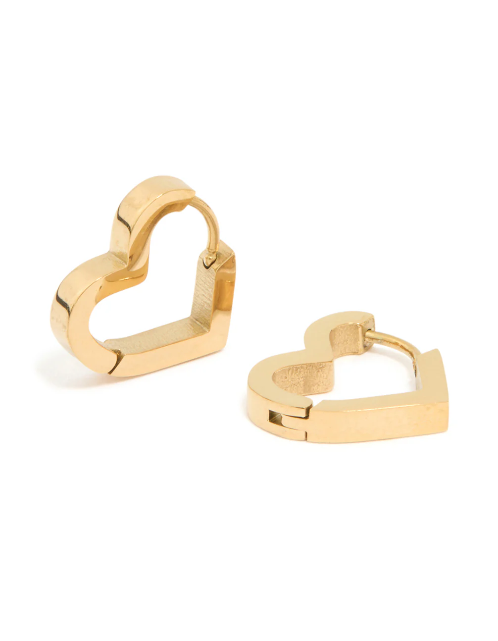 Gold Plated Surgical Steel Heart Hoop Earrings - Image 2