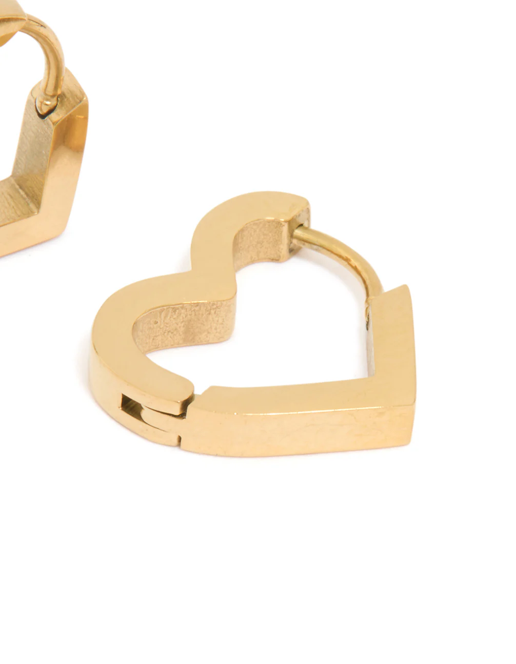 Gold Plated Surgical Steel Heart Hoop Earrings - Image 5