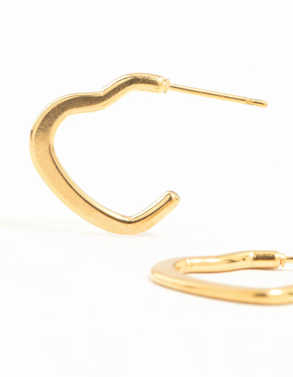 Gold Plated Surgical Steel Heart Outline Hoop Earrings - Image 4
