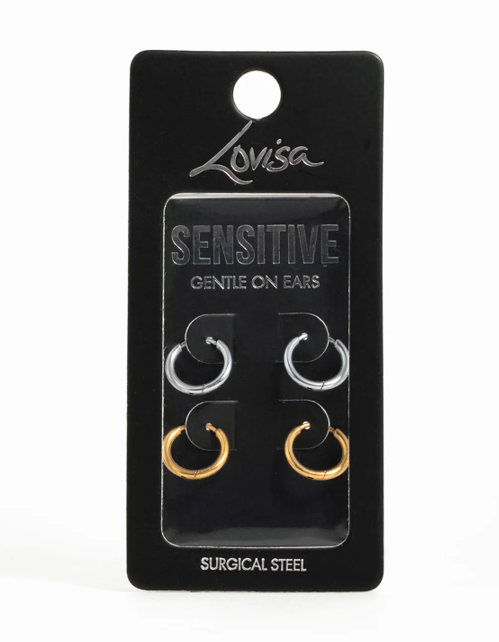 Gold Plated Surgical Steel Hoop Earrings 2-Pack - Image 5