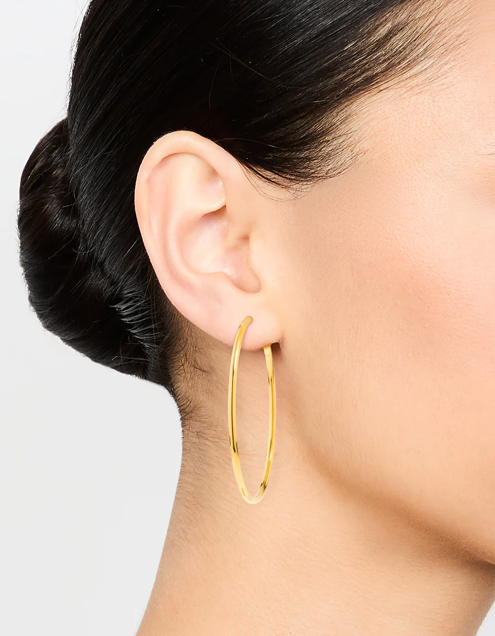 Gold Plated Surgical Steel Hoop Earrings 50 MM - Image 2