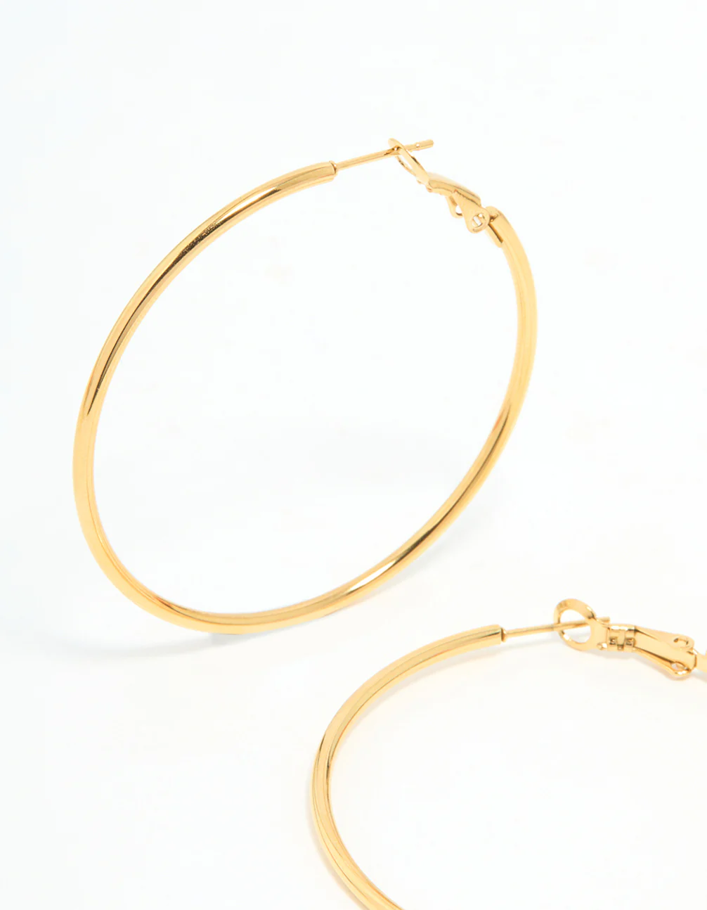 Gold Plated Surgical Steel Hoop Earrings 50 MM - Image 4