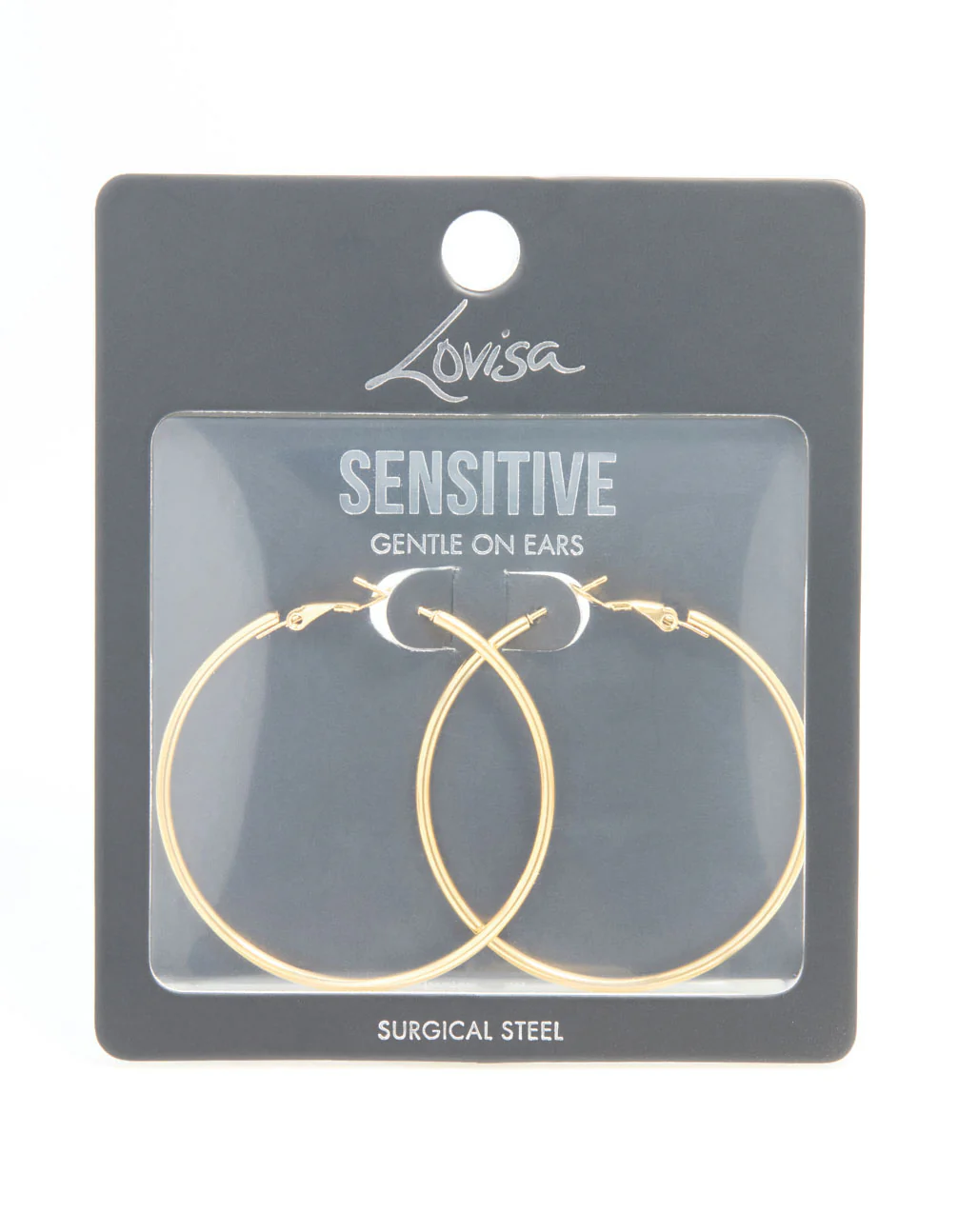 Gold Plated Surgical Steel Hoop Earrings 50 MM - Image 5