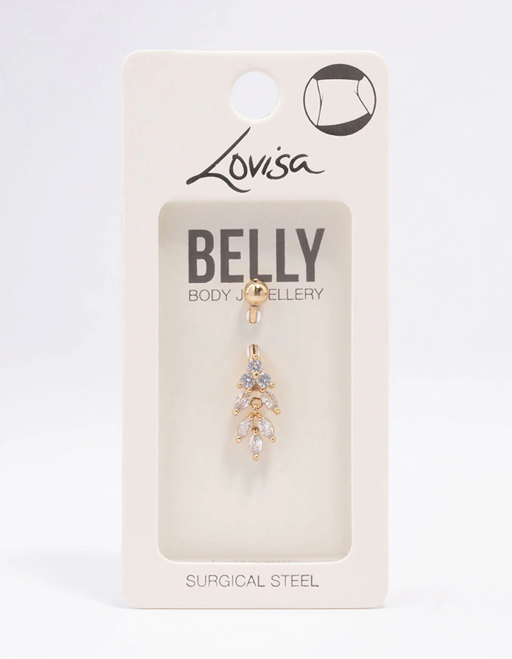 Gold Plated Surgical Steel Marquise Drop Belly Ring - Image 3