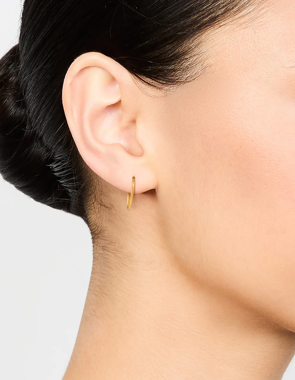 Gold Plated Surgical Steel Medium Sleeper Earrings 12 mm - Image 2
