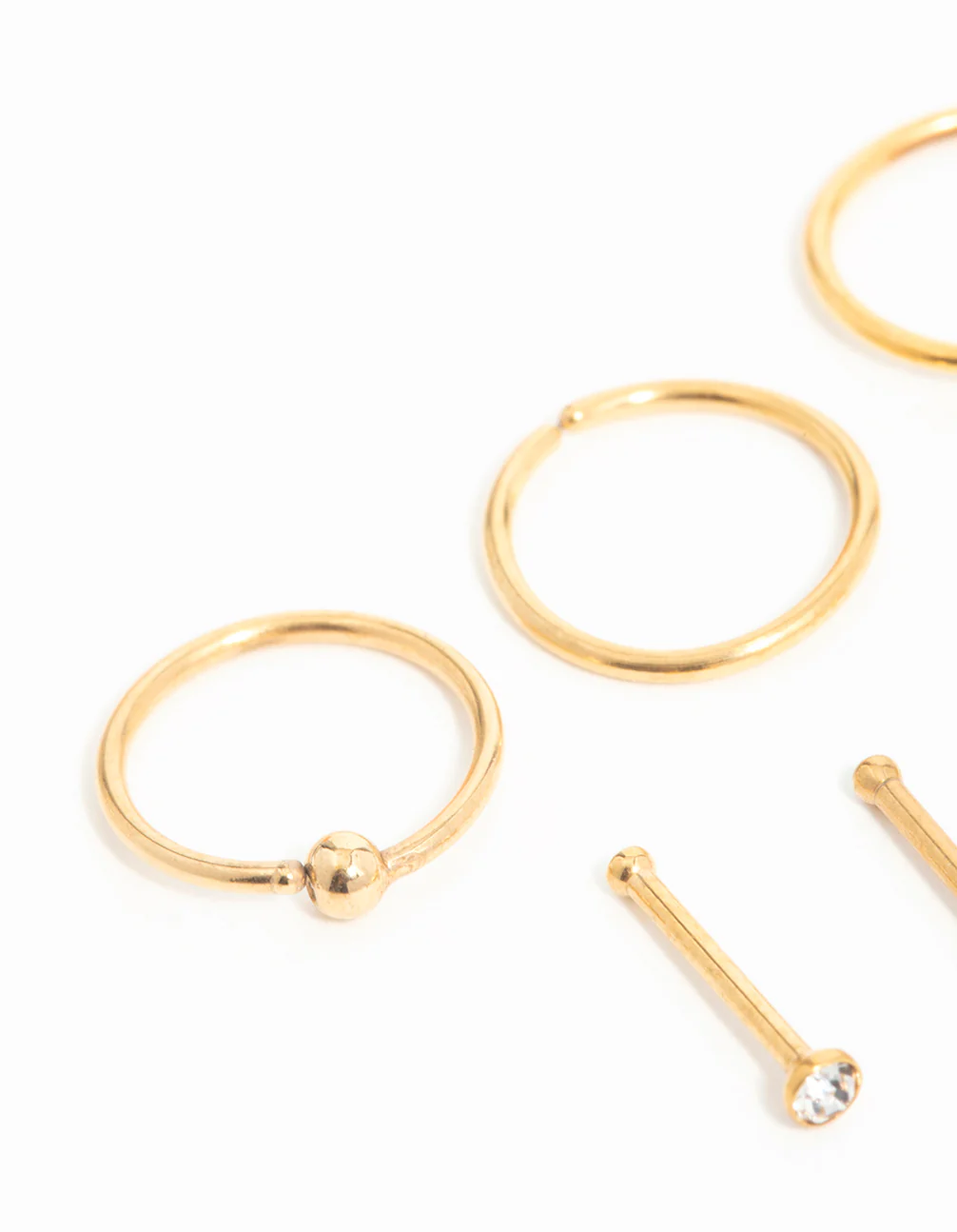 Gold Plated Surgical Steel Micro Star Nose Piercing 6-Pack - Image 2