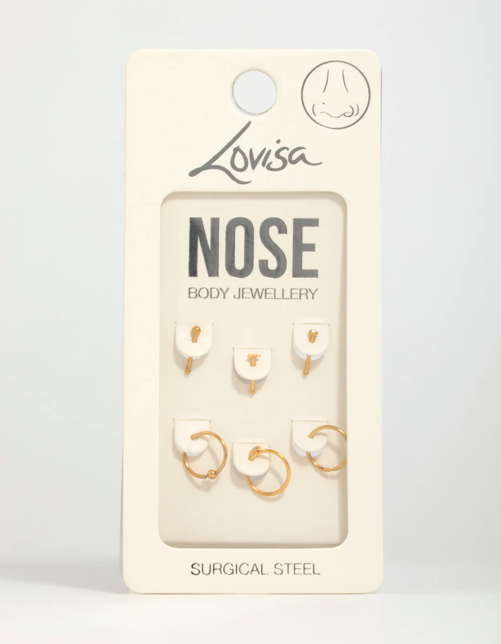 Gold Plated Surgical Steel Micro Star Nose Piercing 6-Pack - Image 3