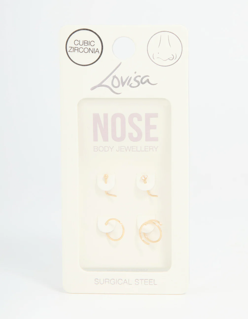 Gold Plated Surgical Steel Mixed Nose Piercing 4-Pack - Image 3