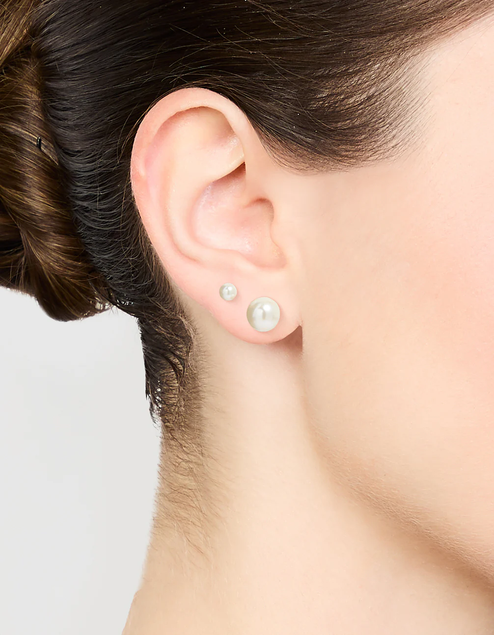 Gold Plated Surgical Steel Pearl Stud Earrings 2-Pack - Image 2