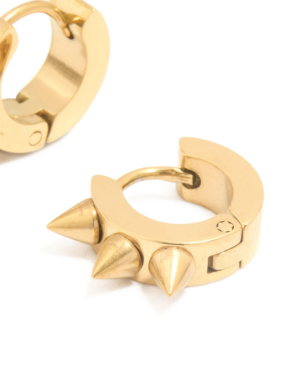 Gold Plated Surgical Steel Pointed Spikey Clicker Earrings - Image 3