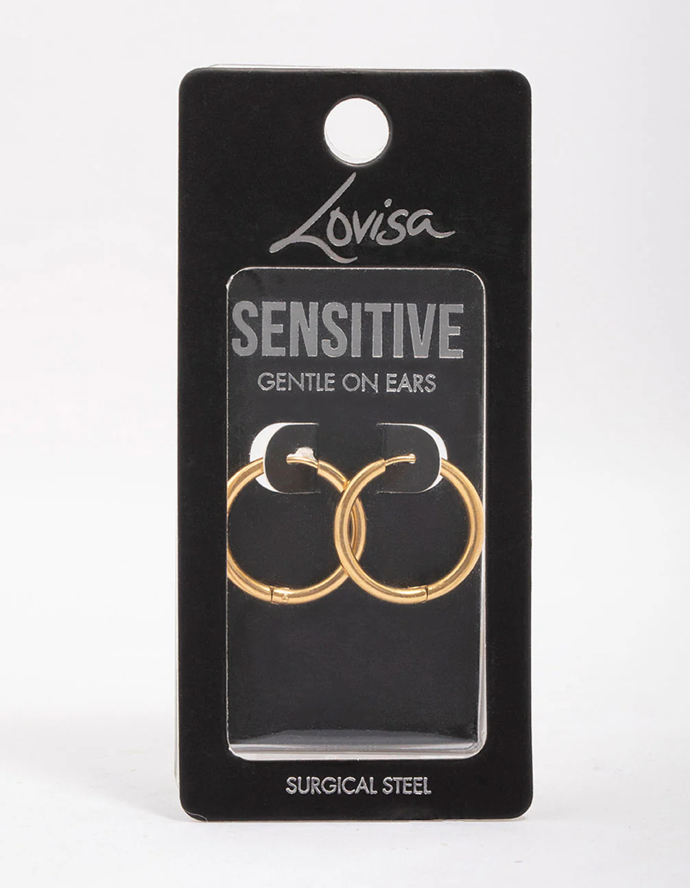 Gold Plated Surgical Steel Polished Hoop Earrings 18mm - Image 2