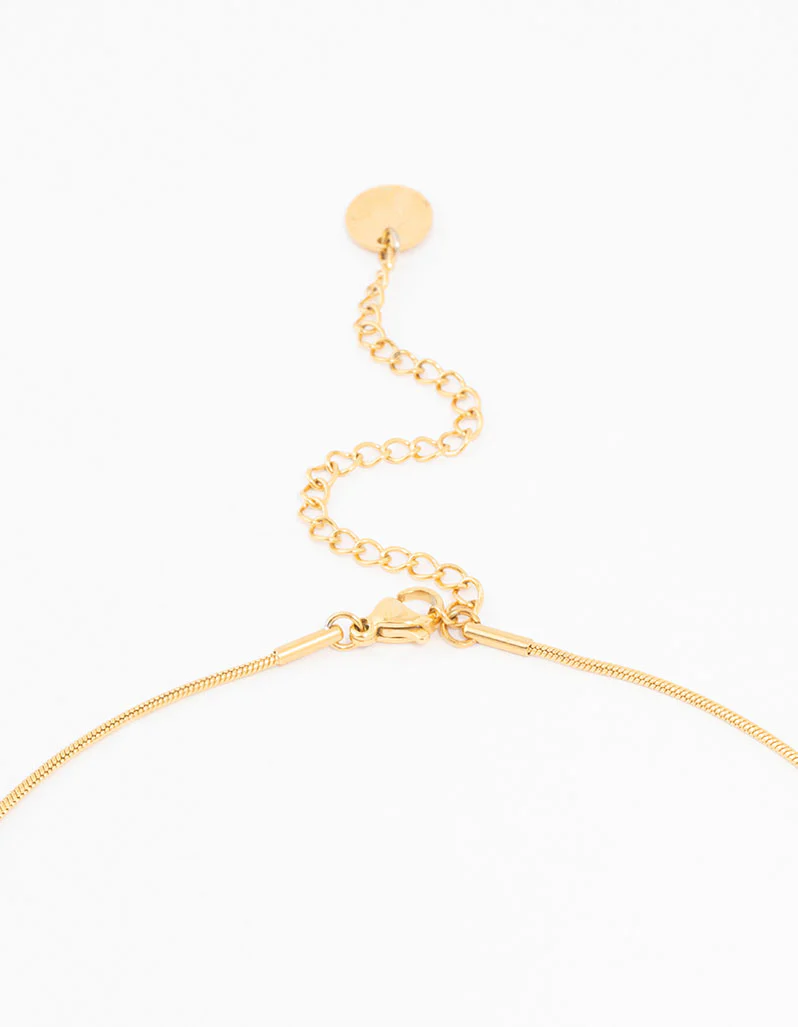 Waterproof Gold Plated Stainless Steel Pull Through Lariat Necklace - Image 3