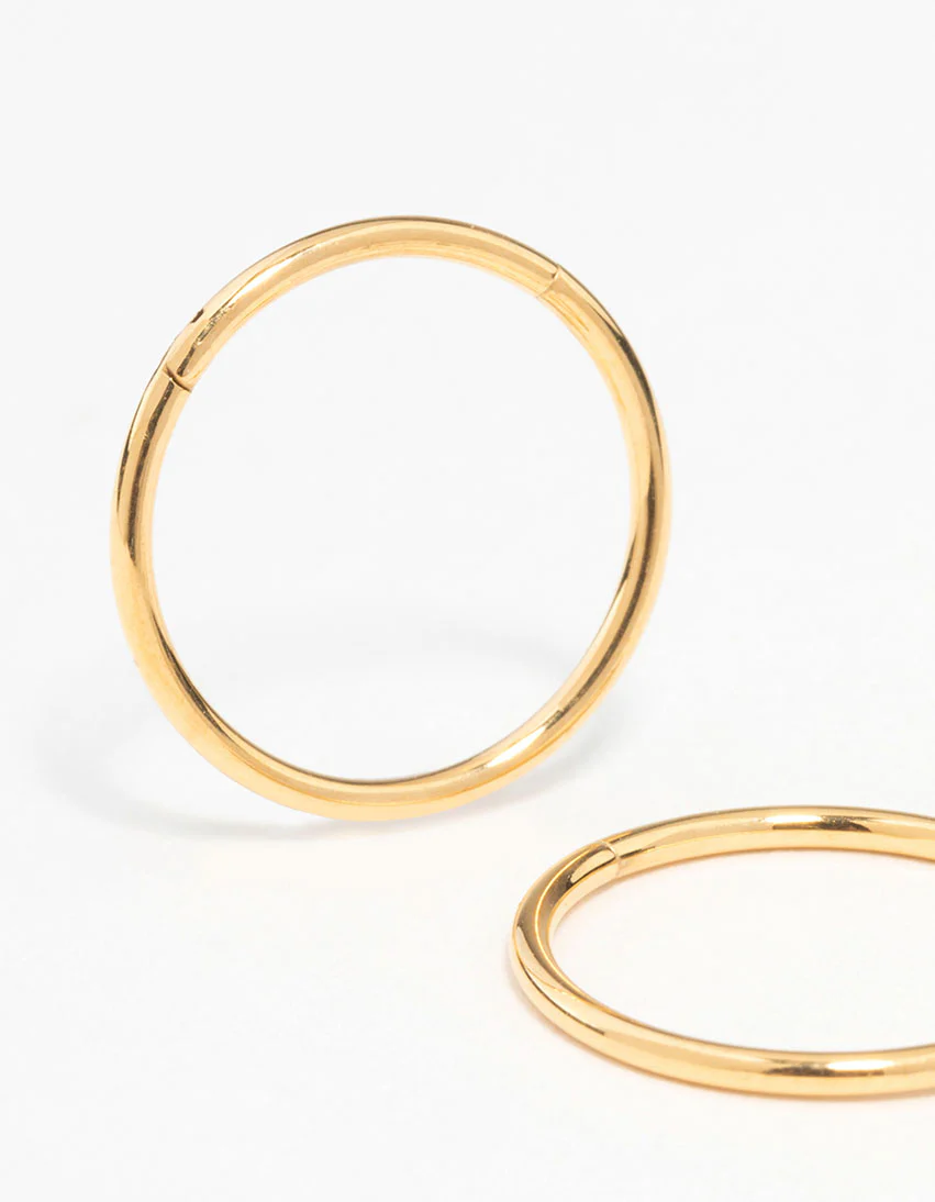 Gold Plated Surgical Steel Sleeper Earrings 12 MM - Image 2