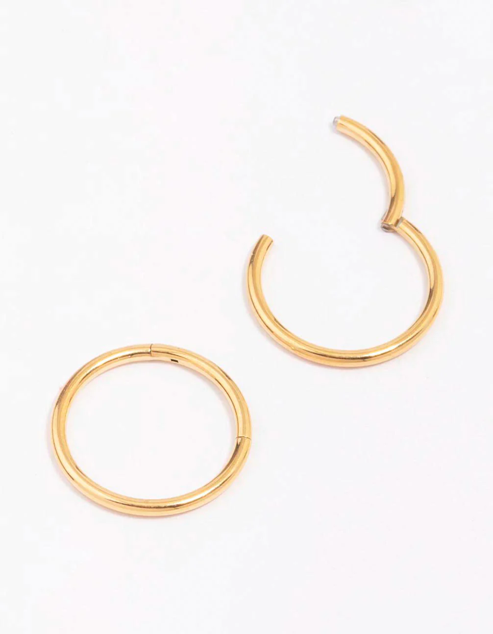 Gold Plated Surgical Steel Sleeper Earrings 12mm - Image 2