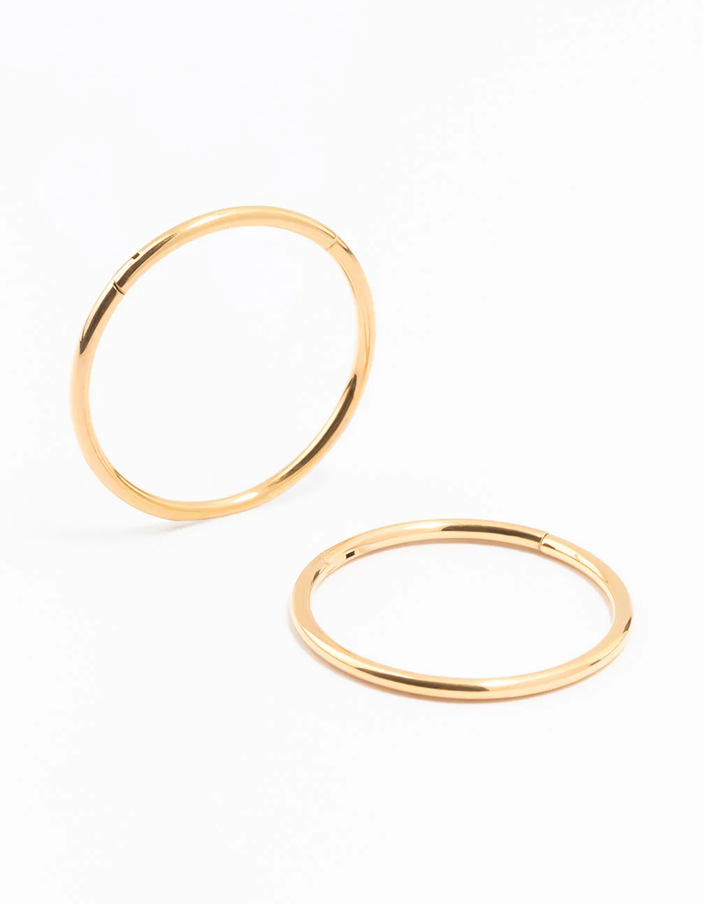 Gold Plated Surgical Steel Sleeper Earrings 14MM - Image 2