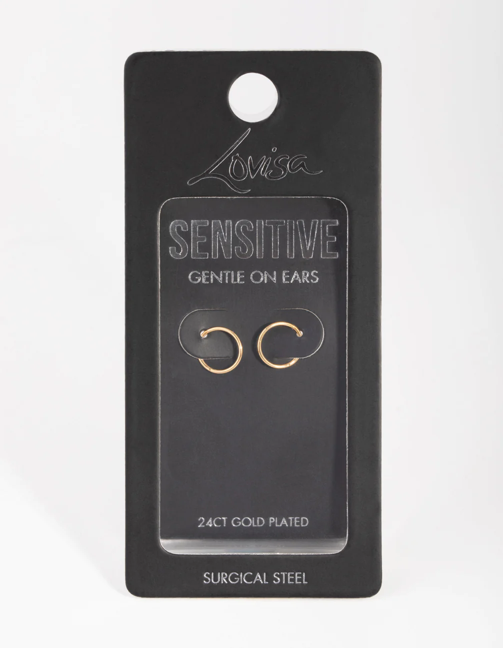 Gold Plated Surgical Steel Sleeper Earrings 8MM - Image 4