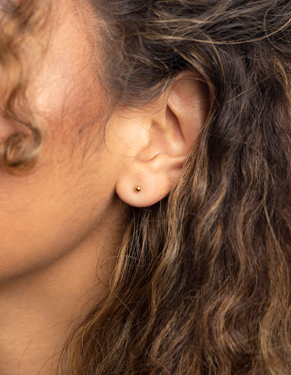 Gold Plated Surgical Steel Small Cross Stud Earrings - Image 2