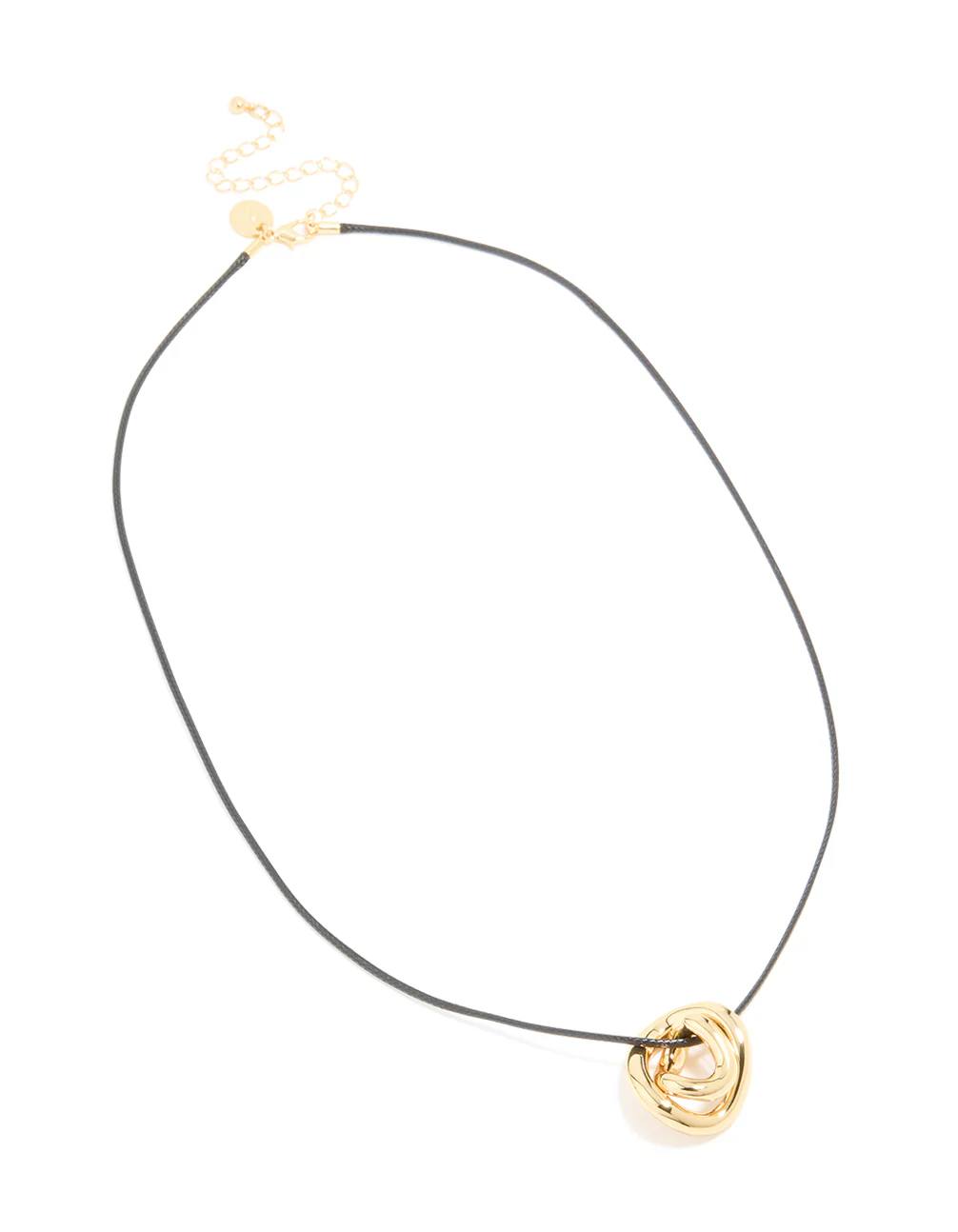 Gold Plated Swirl Pendant Cord Necklace - Image 4