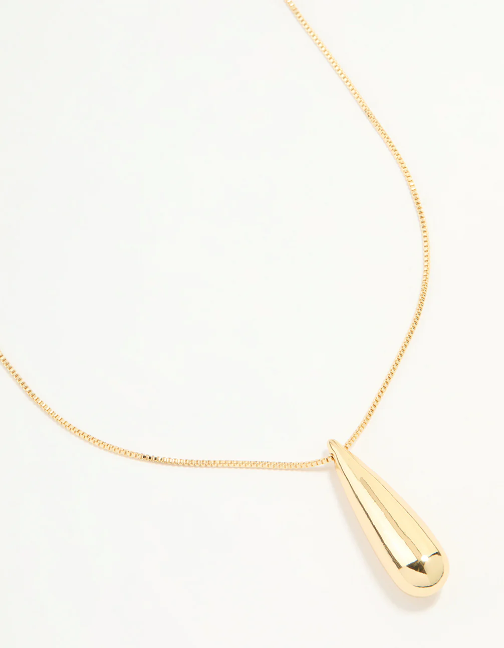 Gold Plated Teardrop Pendant Necklace - Image 2