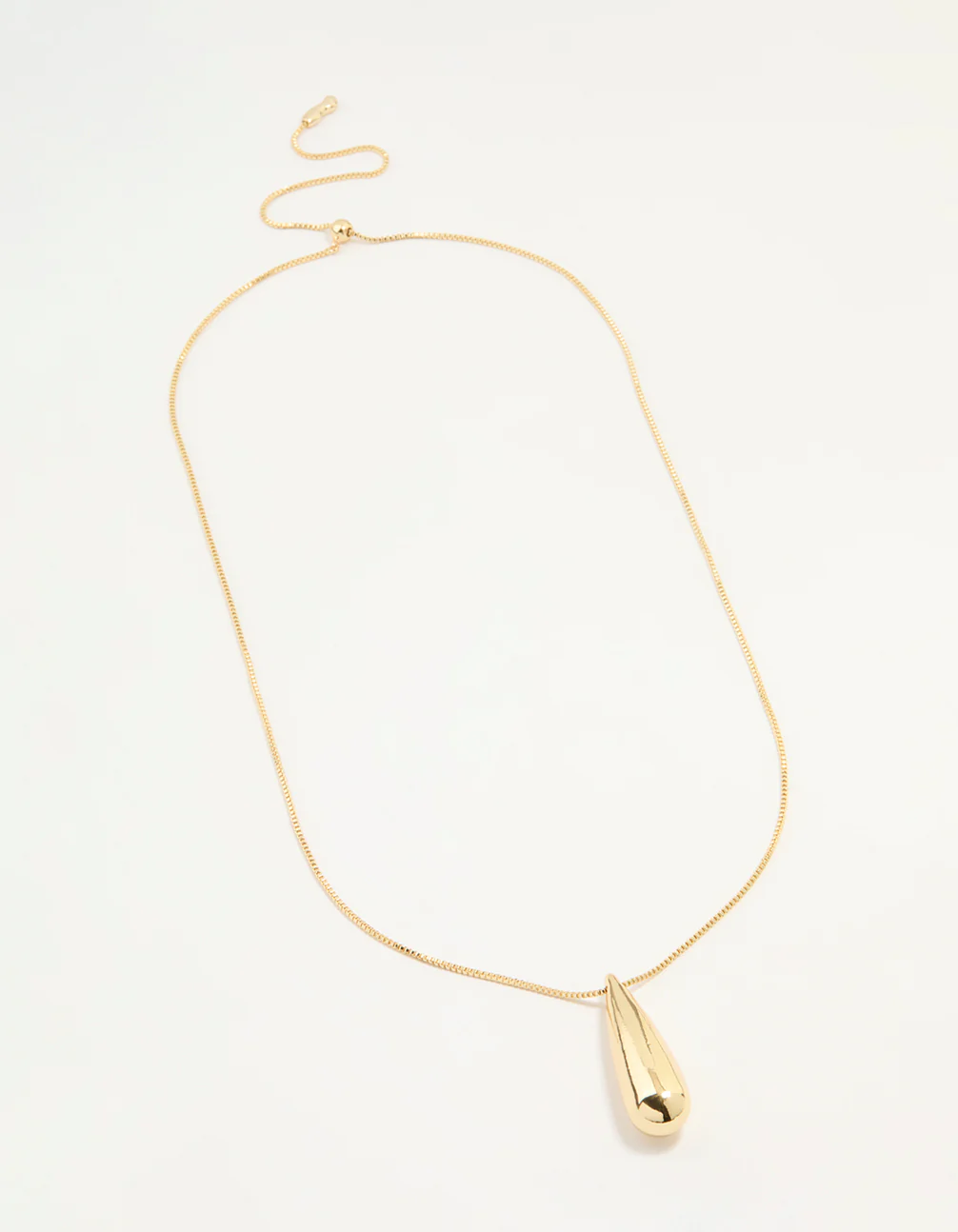 Gold Plated Teardrop Pendant Necklace - Image 4