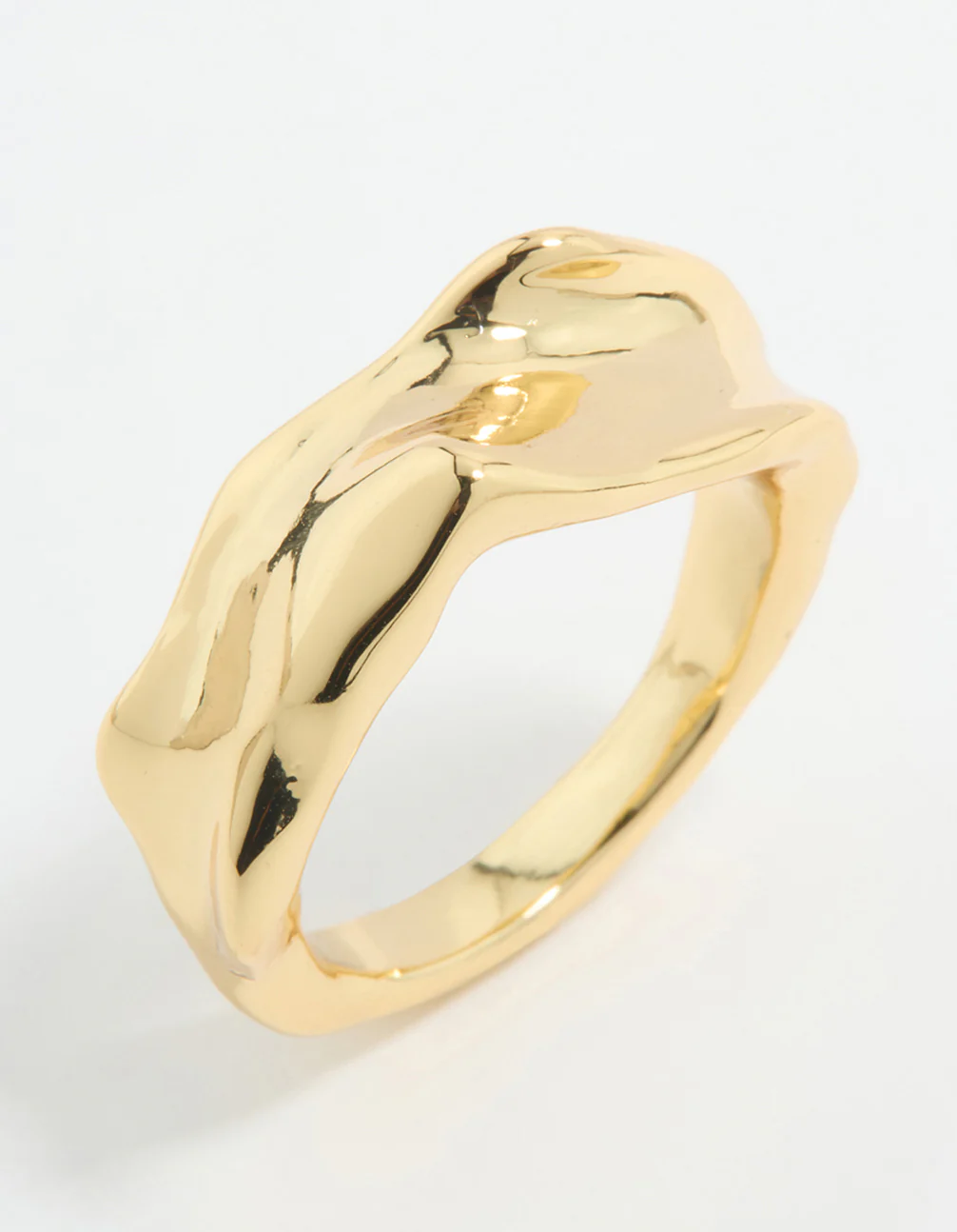 Gold Plated Textured Band Ring - Image 2