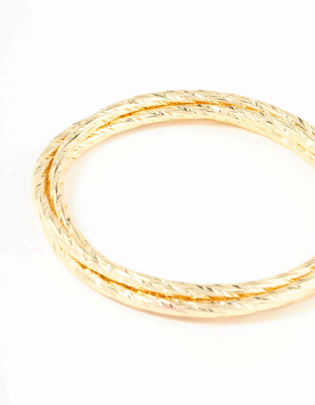 Gold Plated Textured Bangles 3-Pack - Image 3