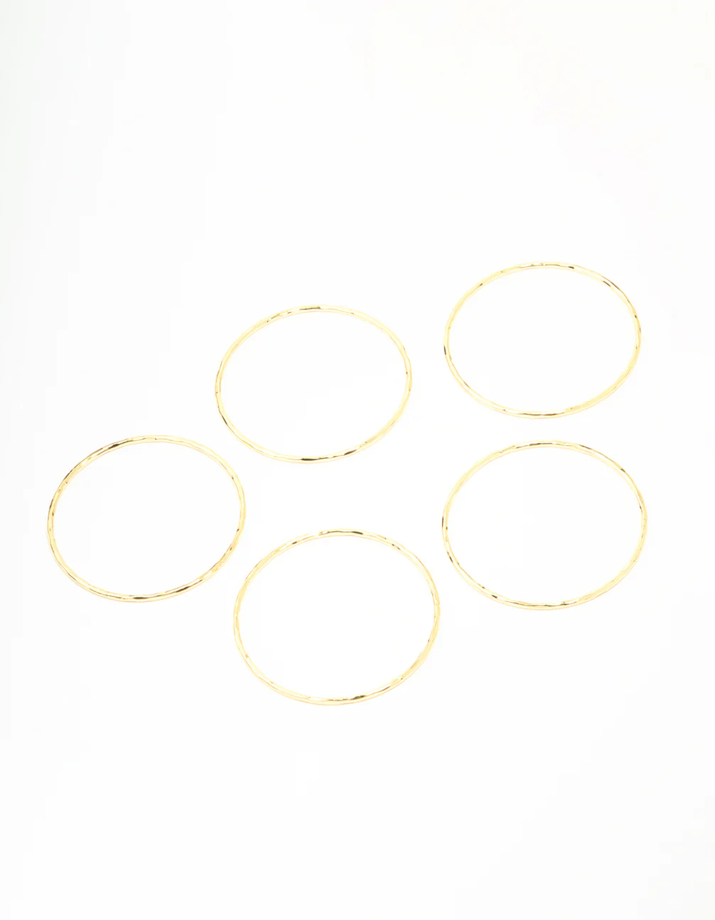 Gold Plated Textured Bangles 5-Pack