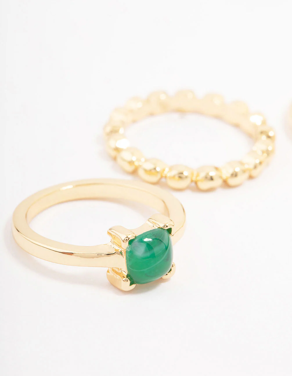 Gold Plated Textured Coin Stacking Ring Pack - Image 2