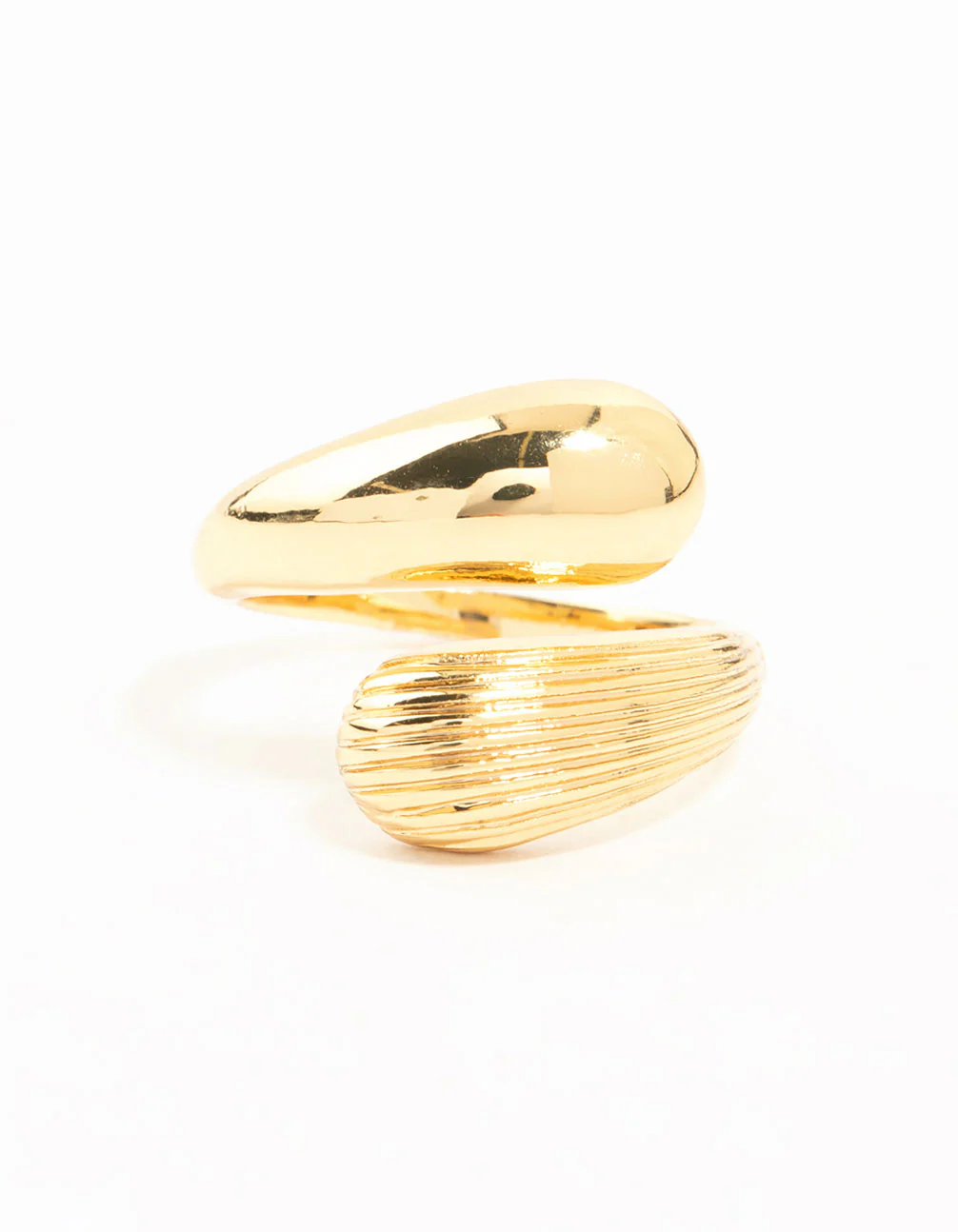 Gold Plated Textured Double Wrapped Ring - Image 2