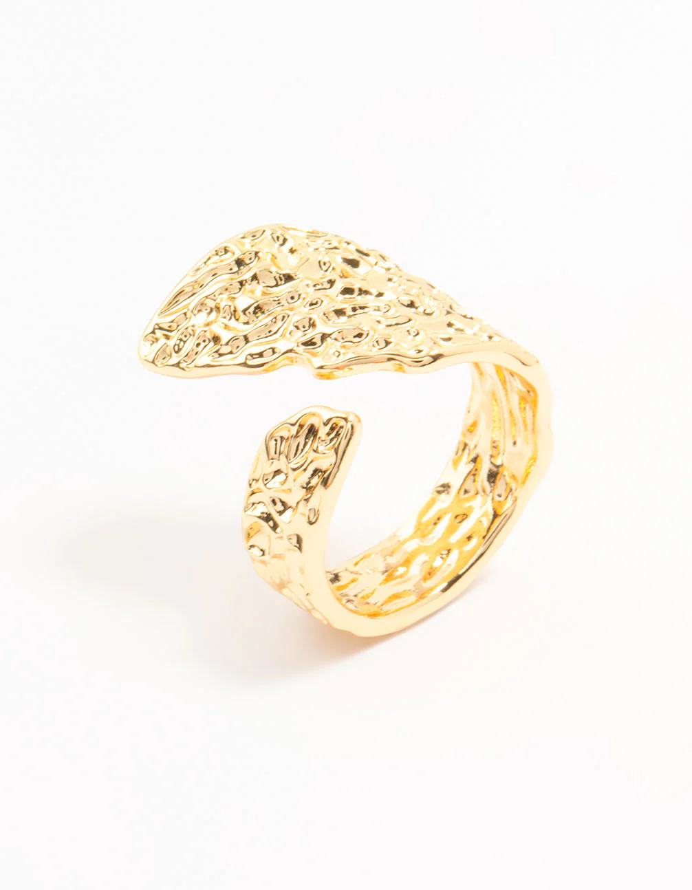 Gold Plated Textured Metal Wrap  Ring - Image 2