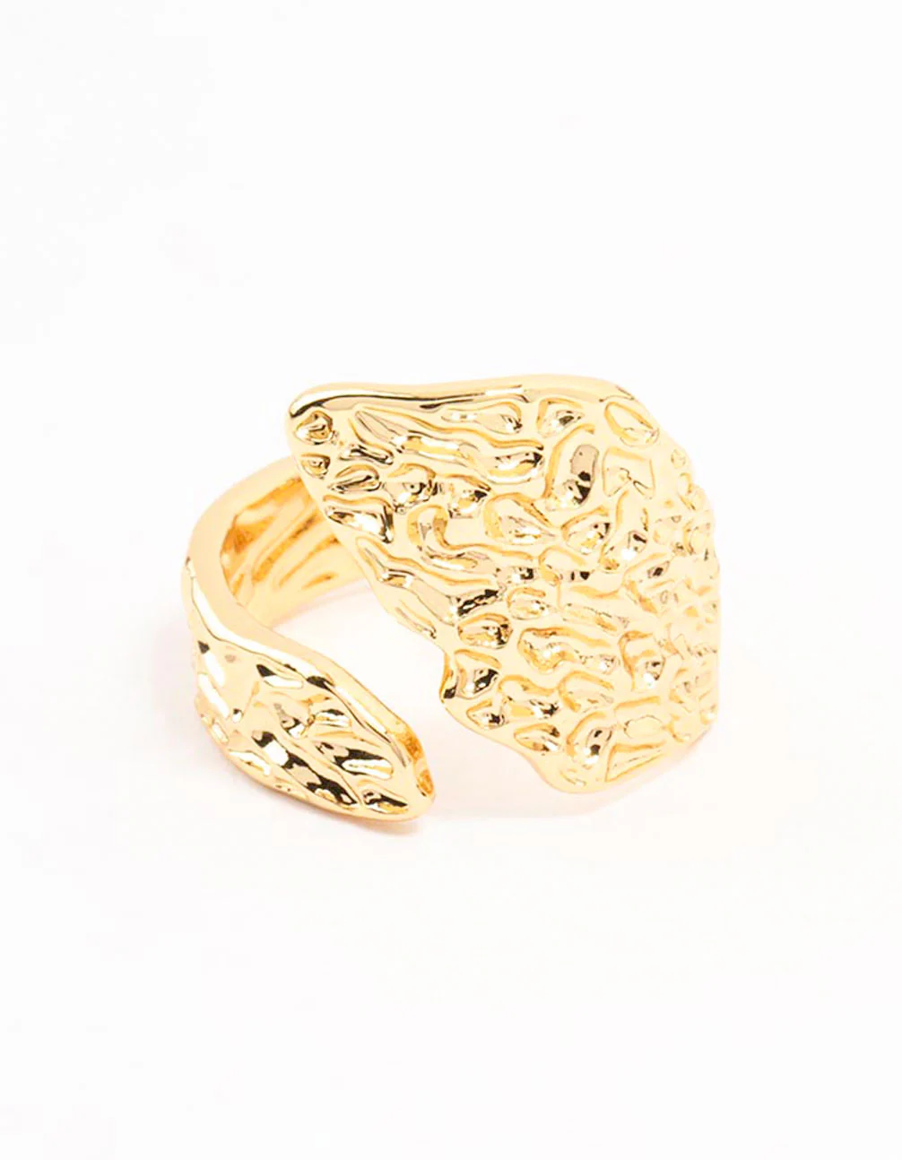 Gold Plated Textured Metal Wrap  Ring - Image 3