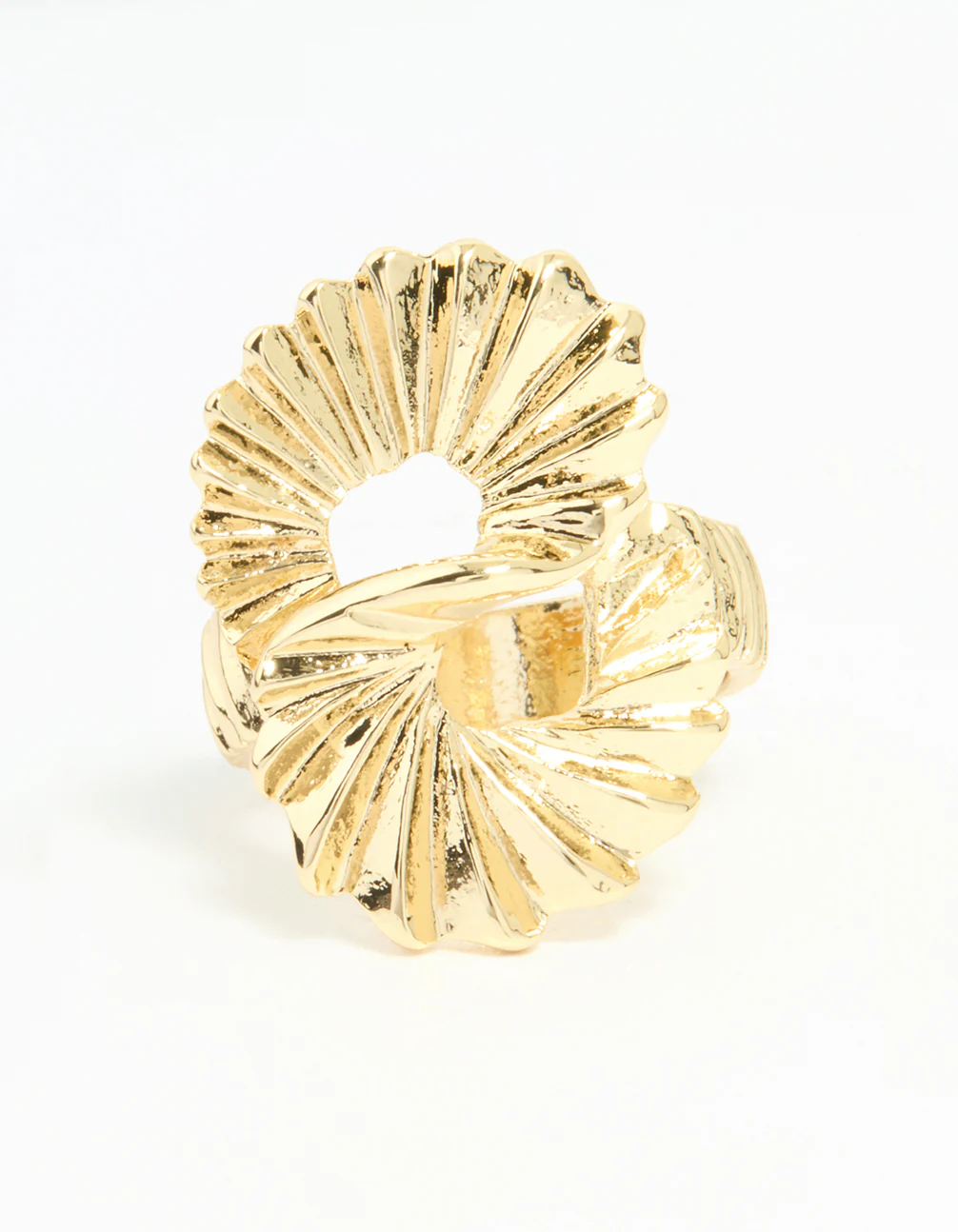 Gold Plated Textured Twist Ring - Image 3