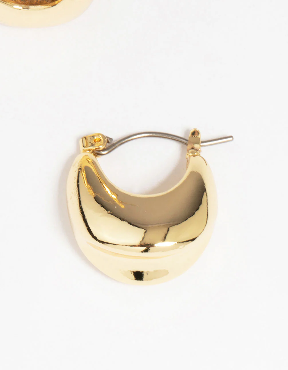 Gold Plated Thick Concave Hoop Earrings - Image 5