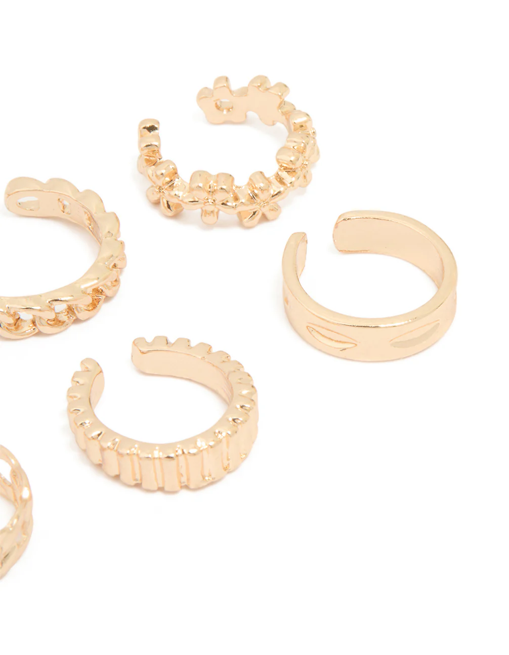 Gold Plated Thin Mixed Ear Cuffs 8-Pack - Image 3