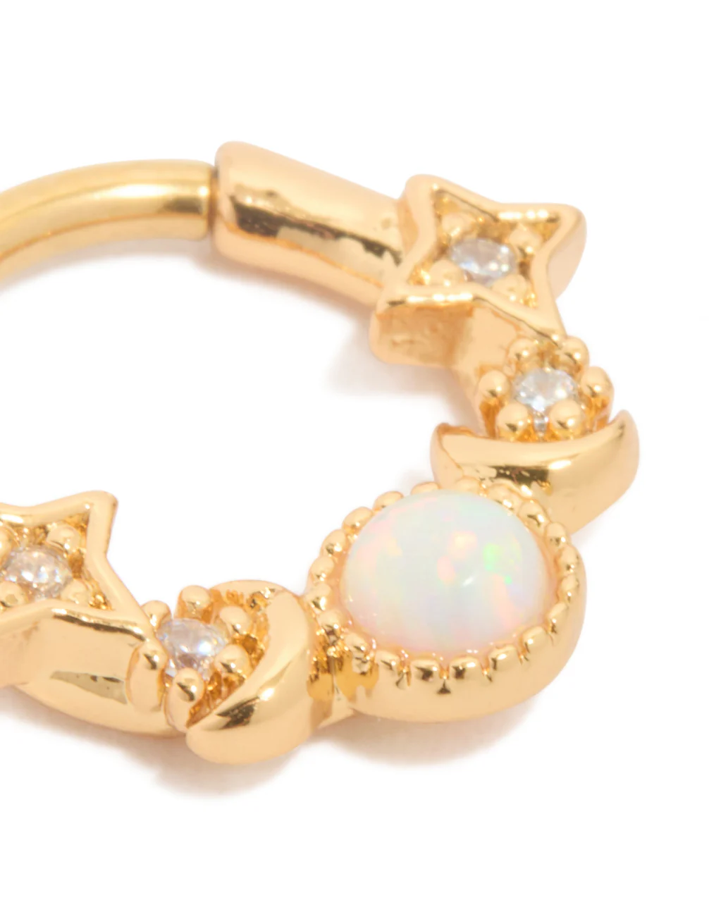 Gold Plated Titanium Celestial Opal Clicker Ring - Image 2