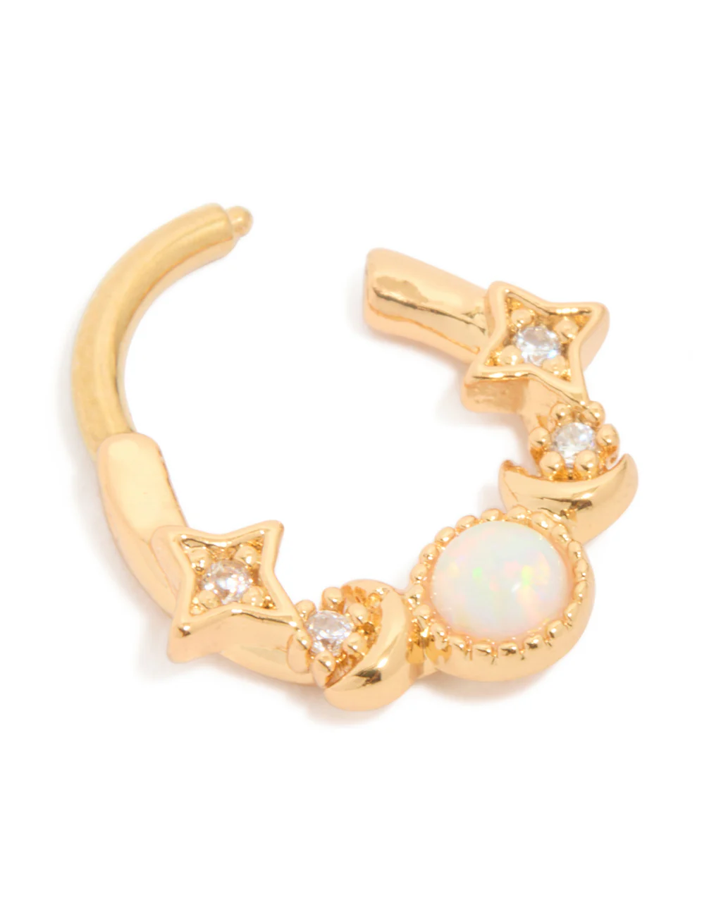 Gold Plated Titanium Celestial Opal Clicker Ring - Image 3