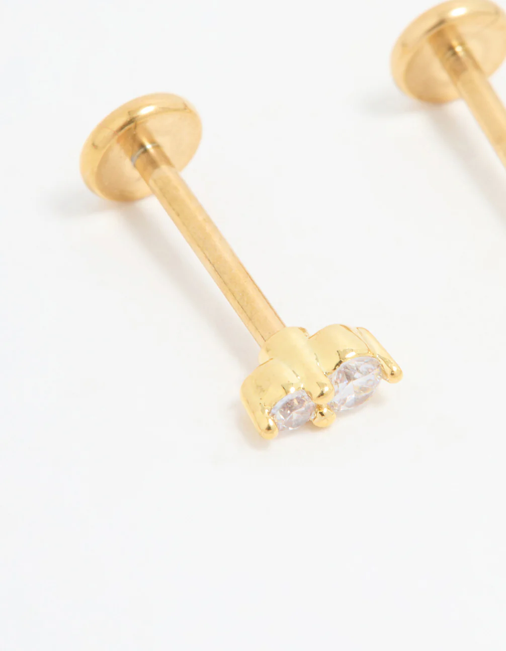 Gold Plated Titanium Cubic Zirconia Flat Back Stud Pack - Image 4