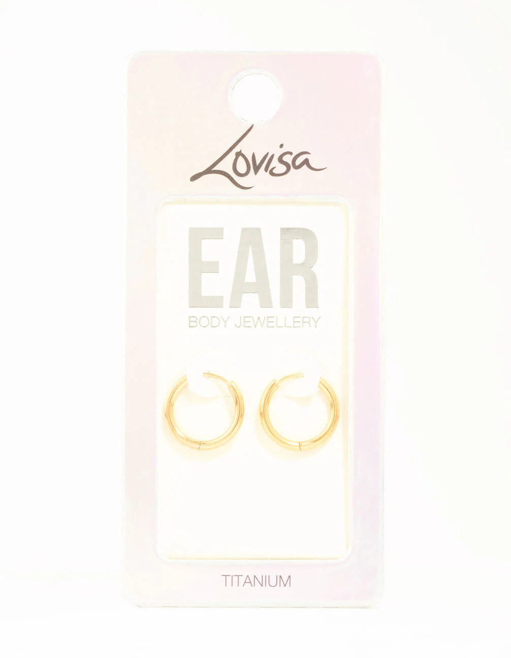 Gold Plated Titanium Medium Classic Hoop Earrings - Image 5