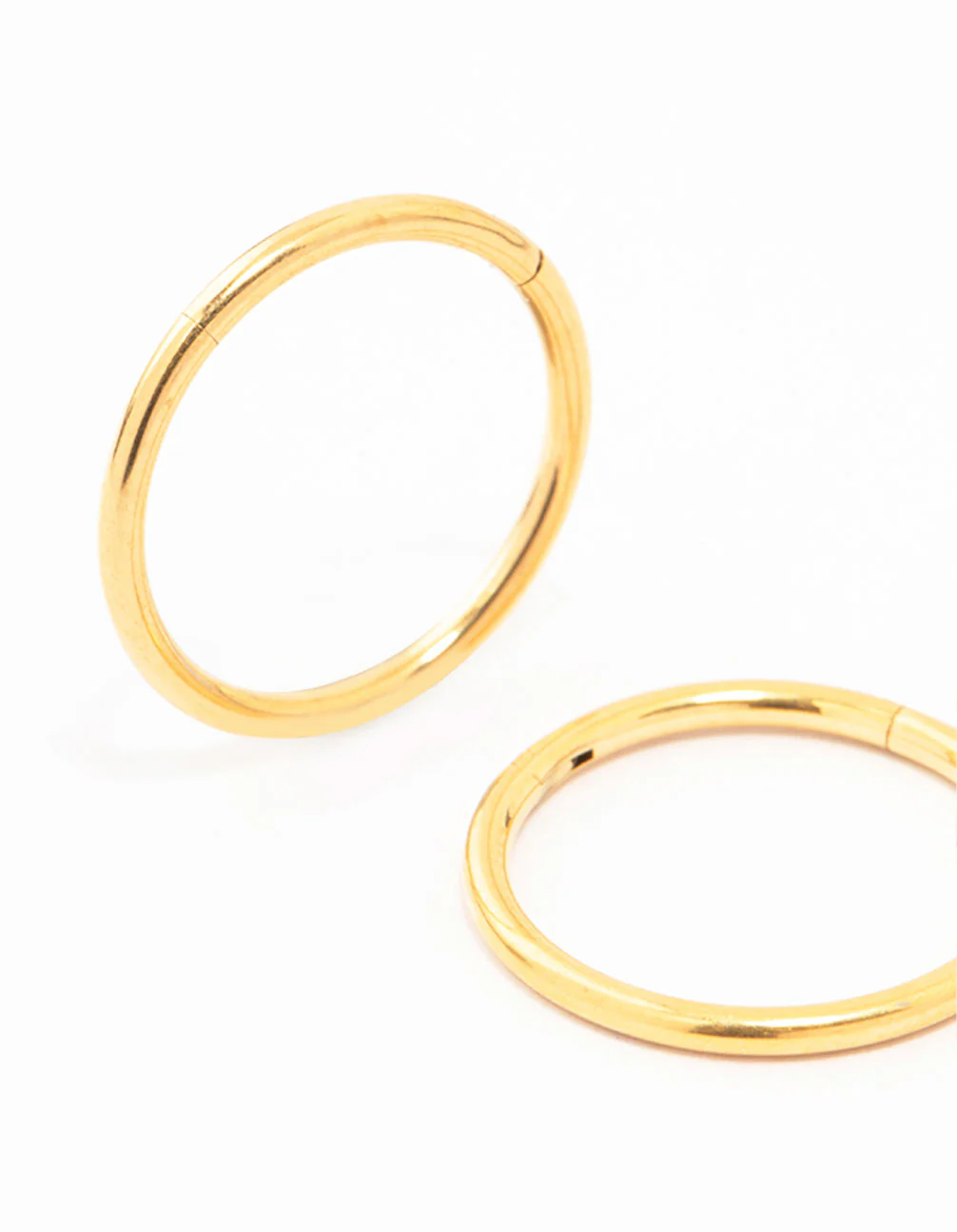 Gold Plated Titanium Sleeper Earrings 12 MM - Image 2