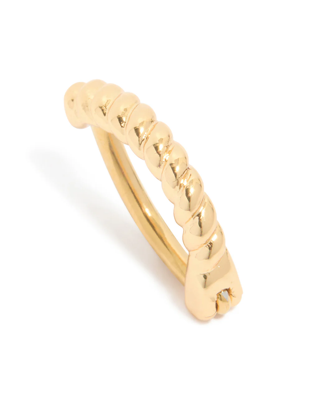 Gold Plated Titanium Twisted Half Hoop Belly Ring - Image 2