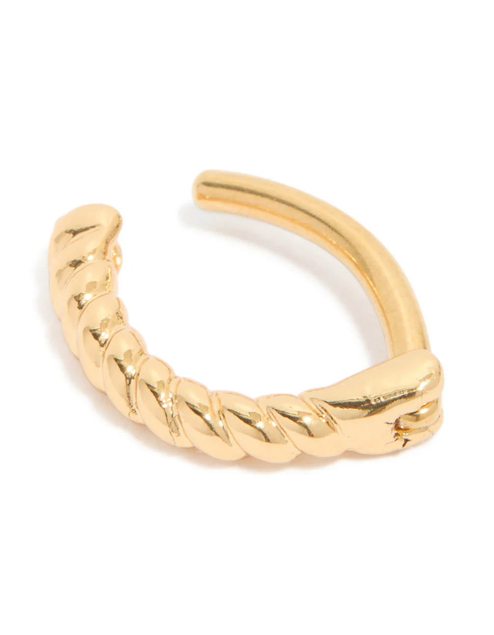 Gold Plated Titanium Twisted Half Hoop Belly Ring - Image 3