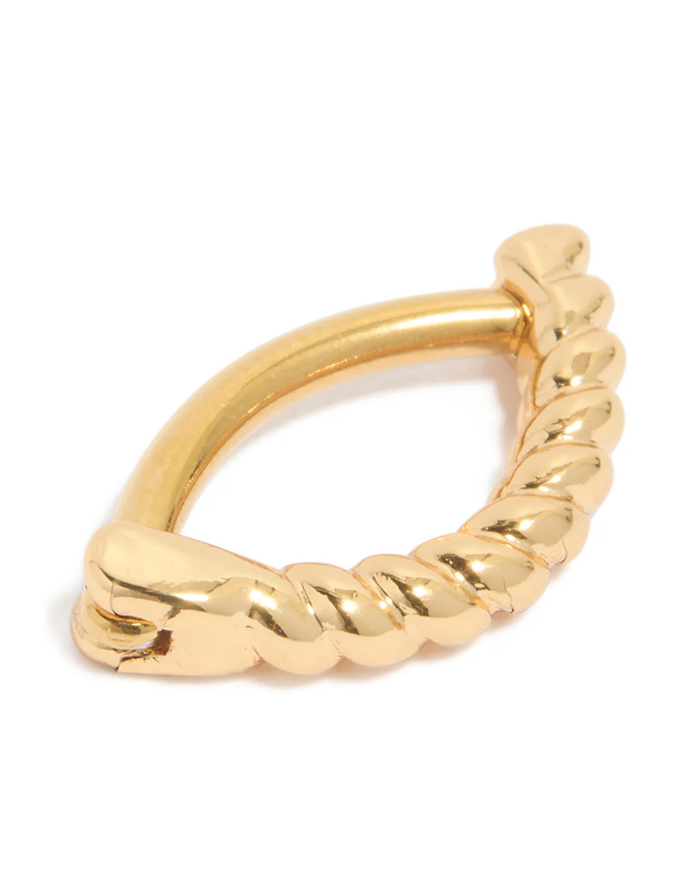 Gold Plated Titanium Twisted Half Hoop Belly Ring - Image 4
