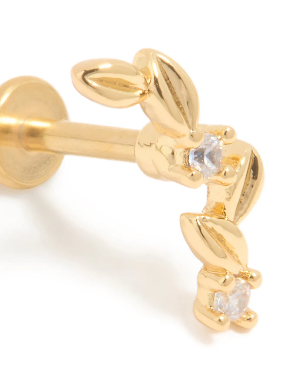 Gold Plated Titanium Vine Single Flat Back Stud - Image 2
