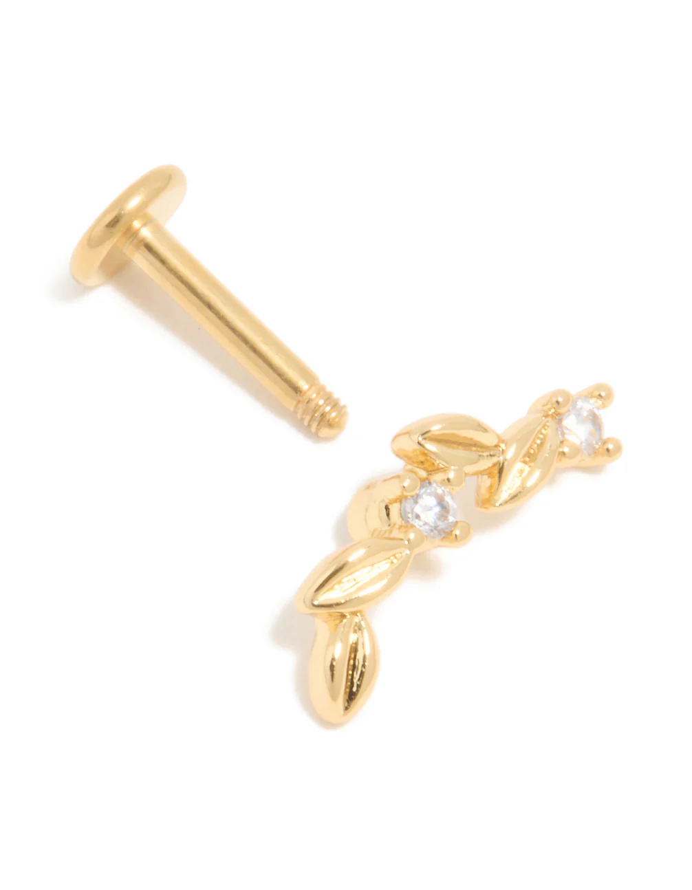 Gold Plated Titanium Vine Single Flat Back Stud - Image 3