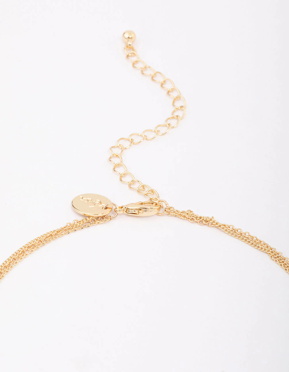 Gold Plated Brass Trio Pearl Baguette Layered Necklace - Image 3