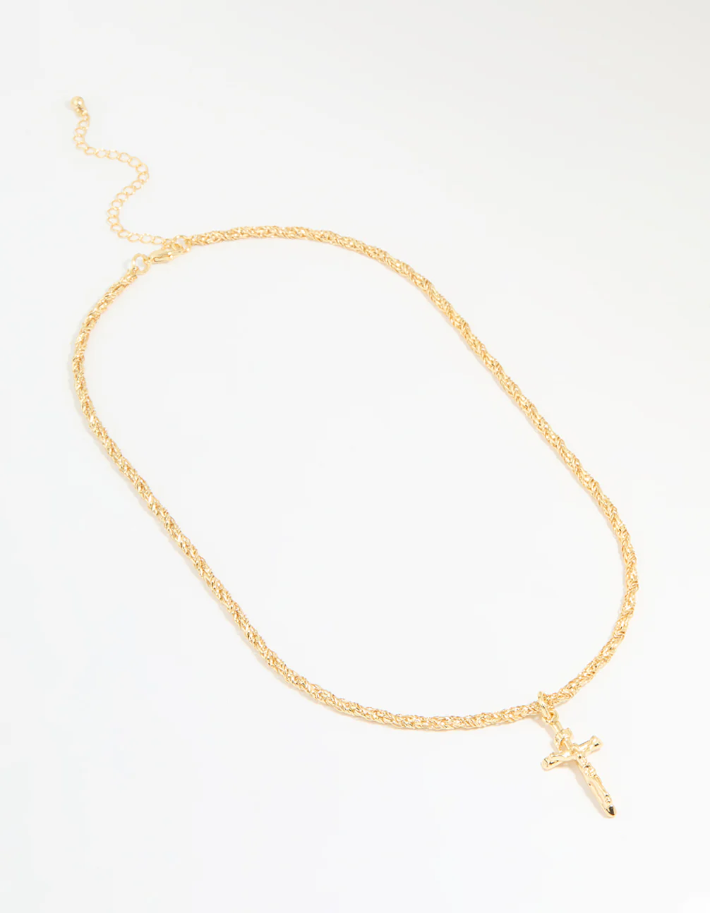 Gold Plated Twisted Chain Cross Necklace - Image 4