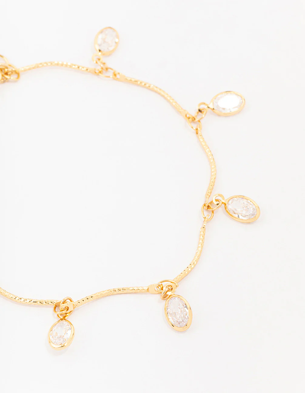 Gold Plated Brass Vine Crystal Charm Bracelet - Image 2