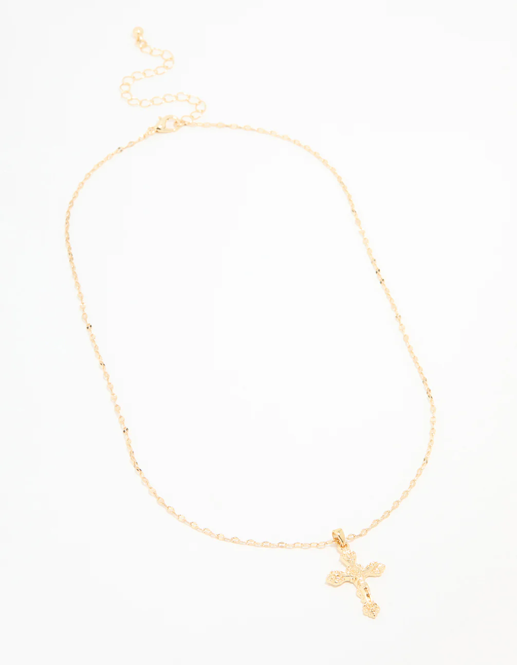 Gold Plated Vintage Cross Pendant Necklace - Image 4