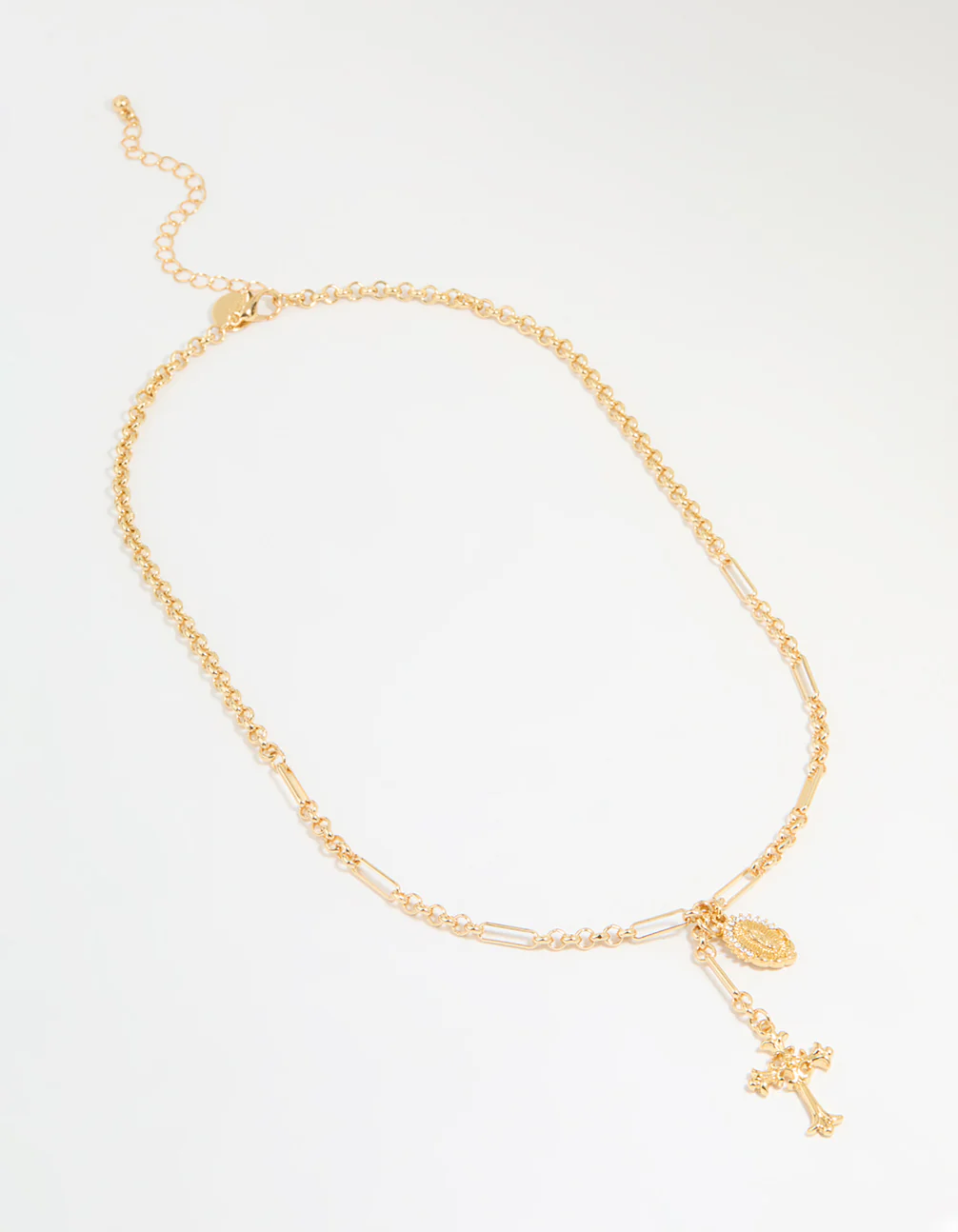 Gold Plated Vintage Cross Y-Necklace - Image 4