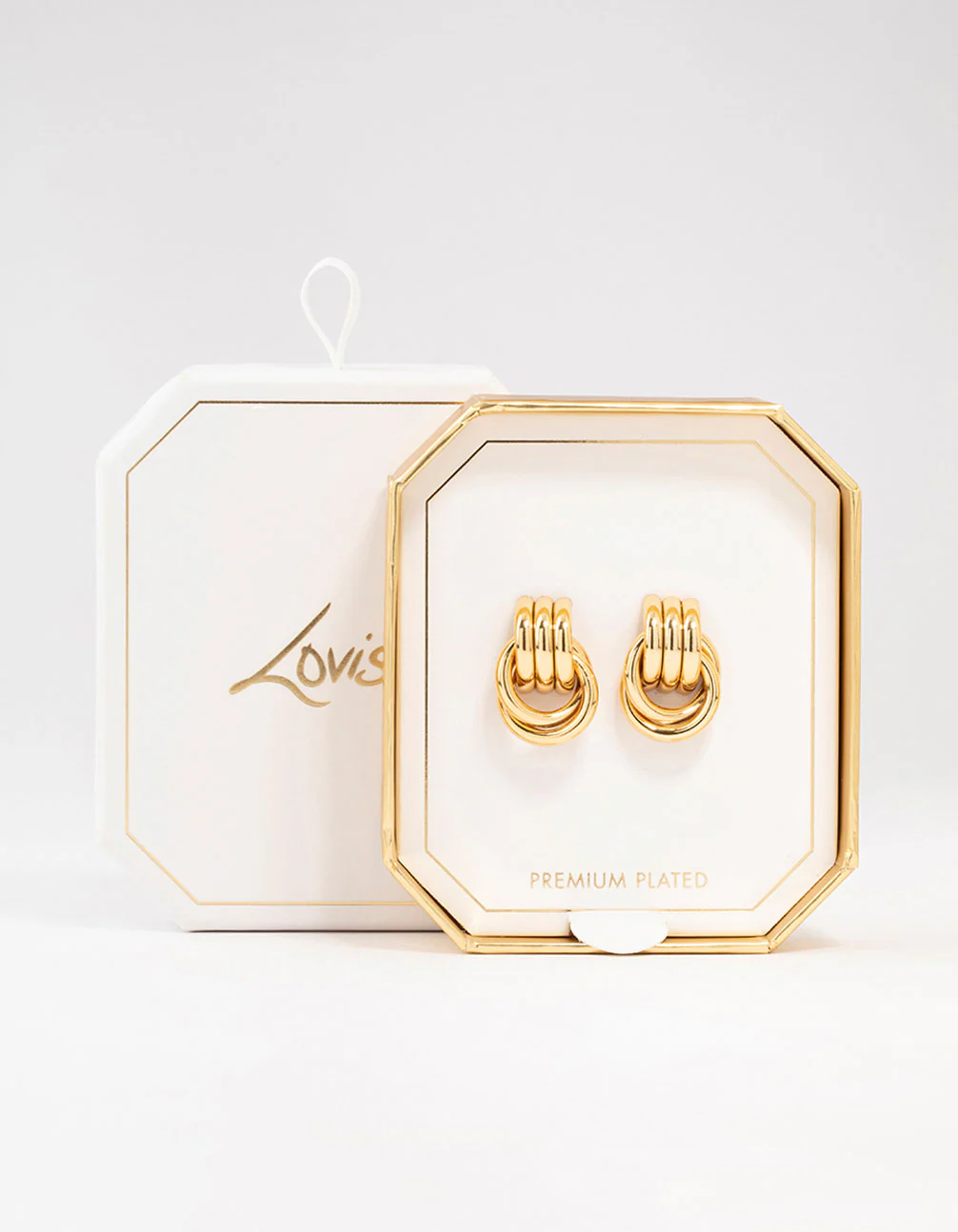 Gold Plated Vintage Knotted Stud Earrings - Image 3